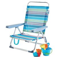 Silla playera Cai en aluminio y textilene, multiposiciones R.VERGES, 66x62x73,5 cm Silla playera Cai en aluminio y textilene, multiposiciones R.VERGES, 66x62x73,5 cm