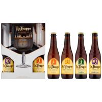 Cerveza holandesa LA TRAPPE, pack 4x33 cl + Copa