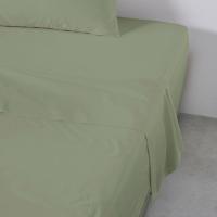Sabana encimera Verde, 50% algodón y 50% poliéster, Diana New EROSKI, talla 135-150