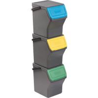 Cubo de basura de reciclado modular, 20 litros TATAY, set 3 uds Cubo de basura de reciclado modular, 20 litros TATAY, set 3 uds