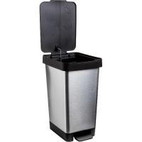 Cubo de basura con pedal Smart Metalizado de 25 litros TATAY, 26x36x47 cm