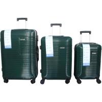 Trolley mediano verde, ABS, cierre combinación, 4 ruedas, N22 AR, 42x28x66 cm