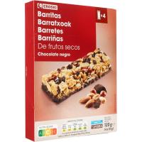 Barritas de frutos secos y chocolate EROSKI, 4 uds, caja 120 g