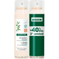 Champú seco de avena para pelo castaño KLORANE, pack 2x150 ml
