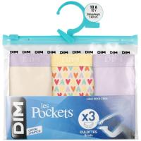 Braga infantil algodón elástico, lila talla 14 DIM, pack 3 uds