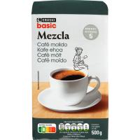 Café molido mezcla EROSKI BASIC, paquete 500 g