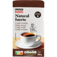 Café molido natural fuerte EROSKI BASIC, paquete 500 g