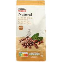 Café natural en grano EROSKI BASIC, paquete 1 kg