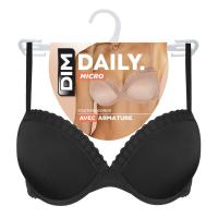 Sujetador mujer con aro microfibra, negro DIM, talla 100C