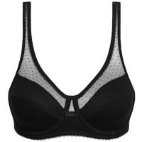 Sujetador mujer con aro algodón orgánico, negro DIM, talla 95C