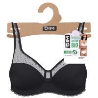 Sujetador mujer con aro algodón orgánico, negro DIM, talla 100C Sujetador mujer con aro algodón orgánico, negro DIM, talla 100C