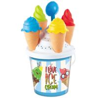 Cubo playa Ice cream blue, edad rec:+3 años MONDO