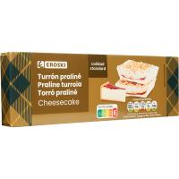 Turrón praliné cheesecake EROSKI, caja 145 g