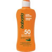 Leche protector solar aloe SP50 BABARIA, bote 200 ml