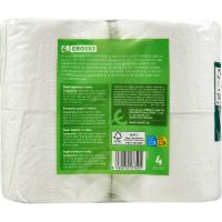 Papel higiénico triple rollo EROSKI, paquete 4 rollos
