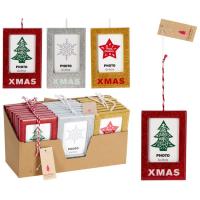 Adorno Navideño colgante: Marco de fotos purpurina, 8x12cm ¿Cuál te llegará?, 1 ud