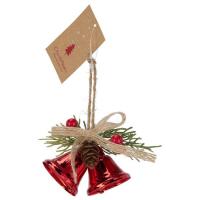 Adorno Navideño colgante: Campana metálica, 8x4x6 cm ¿Cuál te llegará?, 1 ud