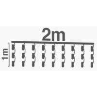 Cortina de luz Navideña, 320 luces led frías, 5 funciones, IP44, sirve para interior y exterior. Funciona con enchufe, 1x2 metros