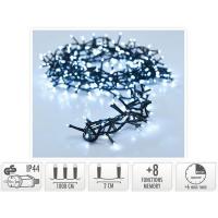 Guirnalda Navideña, Microcluster, 500 luces led blancas Frías, 8 funciones memoria, temporizador, IP44, para interior y exterior. Funciona con enchufe, 10 metros