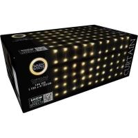 Cortina de Luz Navideña, 144 luces Led Blanco Cálido, IP44, para interior y exterior, con enchufe, 120x120 cm