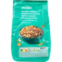 EROSKI muesli kurruskaria fruitu lehorrekin, poltsa 500 g