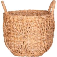 Cesto redondo trenzado con asas, talla S KASA, Ø22x25 cm