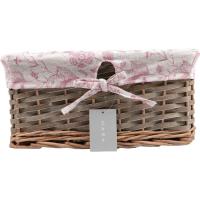 Cesta rectangular con forro de tela de flores, talla M KASA, 33x23x16 cm