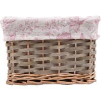 Cesta rectangular con forro de tela de flores, talla M KASA, 33x23x16 cm