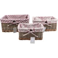 Cesta rectangular con forro de tela de flores, talla M KASA, 33x23x16 cm