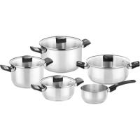 Bateria de acero inoxidable con tapas, Elite MONIX, 5 piezas