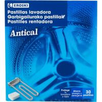 Pastillas antical lavadora EROSKI, caja 30 dosis Pastillas antical lavadora EROSKI, caja 30 dosis
