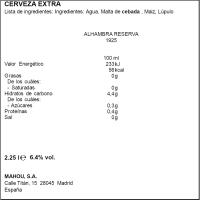 Cerveza mini ALHAMBRA, pack lata 10x22,5 cl