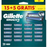 Cargador de afeitar GILLETTE MACH3, pack 15+5 uds