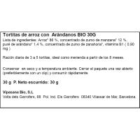 Tortitas de arroz con arándanos bio HIPP, bolsa 30 g
