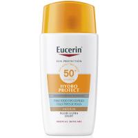 EUCERIN Hydro SPF50+ aurpegirako eguzki fluidoa kolore ertaina, potoa 50 ml
