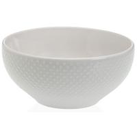 Bol de porcelana blanca con relieve exterior Dots VERSA, Ø13,5 cm