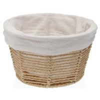 Cesta redonda con forro interior beige VERSA, 25x25x15 cm