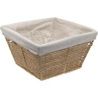 Cesta cuadrada con forro interior beige VERSA, 25x25x15 cm
