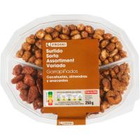 Surtido garrapiñados EROSKI, tarrina 300 g
