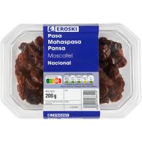 Pasa moscatel Málaga EROSKI, tarrina 200 g
