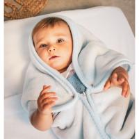 Manta saco multiusos, terciopelo azul INTERBABY, 80x90 cm