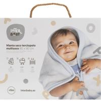 Manta saco multiusos, terciopelo azul INTERBABY, 80x90 cm
