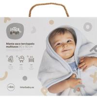 Manta saco multiusos, terciopelo rosa INTERBABY, 80x90 cm
