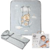 Manta saco multiusos, terciopelo gris INTERBABY, 80x90 cm