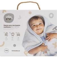 Manta saco multiusos, terciopelo gris INTERBABY, 80x90 cm