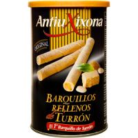 Barquillos rellenos de turrón ANTIU XIXONA, lata 200 g