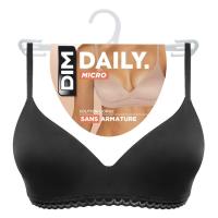 Sujetador mujer sin aro microfibra, negro DIM, talla 90C