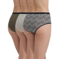 Bóxer mujer algodón elástico, negro/kaki talla P DIM, pack 3 uds