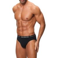 Slip hombre algodón elástico, gris/negro talla L ABANDERADO, pack 2 uds