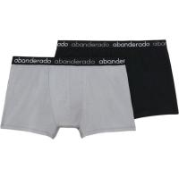 Bóxer hombre algodón elástico, gris/negro talla XL ABANDERADO, pack 2 uds